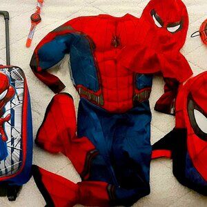 Spiderman Marvel Suitcase Backpack Costume & Accessories 8 pc